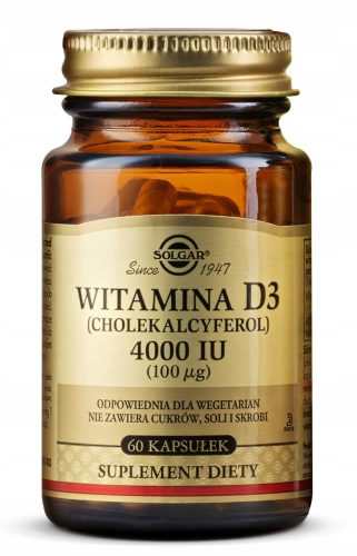 Solgar Vitamin D3 4000 IU - Kapsule za podršku imunitetu i zdravlje kostiju, 60 kapsula