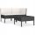 Set vrtnih rattan sofa PE, 5-dijelni, crno-krem, 69x69x69 cm