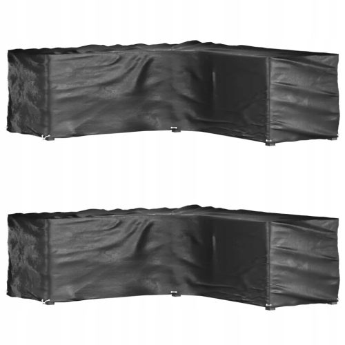 Set od 2 crna PE pokrivala za vrtni namještaj 285x285x90, UV i vodootporna