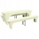 Set krema navlaka za stol i klupe, dimenzije 220x70x80 cm i 220x35x40 cm