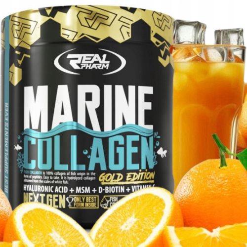 Real Pharm Marine Collagen Pomarańcza 300g - Suplement Kolagen Rybi