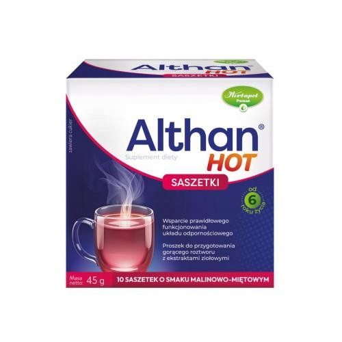 ALTHAN Hot, za jačanje imuniteta, okus maline i mente, 10 vrećica