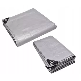 Srebrna plandeka ochronna 120g/m2, vodootporna i UV stabilna