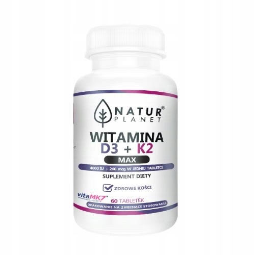 NaturPlanet Vitamini K+D3 Max, 60 tableta