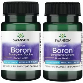   Swanson Albion Bor - Dodatak prehrani s 6 mg bora, 2 pakiranja po 60 kapsula