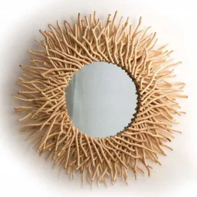  Danas zidno ogledalo kružni drveni okvir 88 x 88 mm