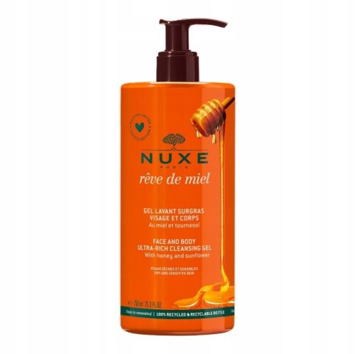 NUXE Rêve de Miel Gel Lavant Surgras - Gel za tuširanje za lice i tijelo, 750 ml