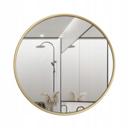  Okruglo ogledalo 70 cm u zlatnom aluminijskom okviru s LED pozadinskim osvjetljenjem