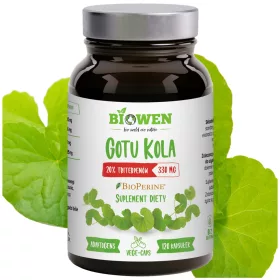   Gotu Kola Ekstrakt 120 Veganskih Kapsula 330 mg - Bezglutenski Dodatak
