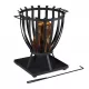  Vrtno ložište 49 cm crno metalno Relaxdays