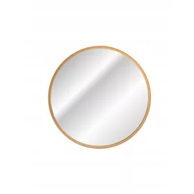    Okruglo zidno ogledalo od 60 cm sa zlatnim metalnim okvirom i rasvjetom