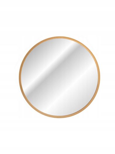  Okruglo zidno ogledalo od 60 cm sa zlatnim metalnim okvirom i rasvjetom