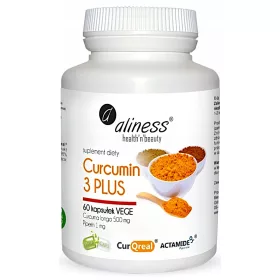   Aliness Curcumin 3 PLUS - Prirodna Snaga Kurkume i Piperina u 60 Kapsula