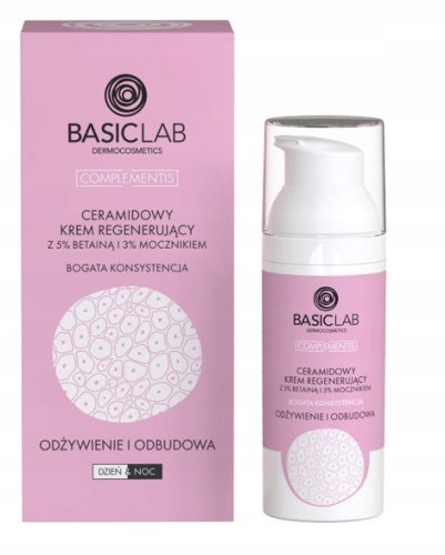 BasicLab Ceramidna Krema za Regeneraciju s 5% Betainom i 3% Ureom 50 ml
