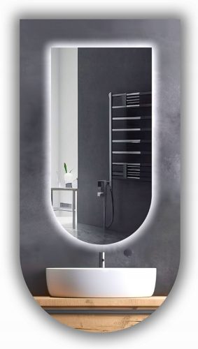  LED OGLEDALO 50x110 POLUOVALNO KUPAONSKO POLUOVALNO SVJETLEĆE LED PREMIUM
