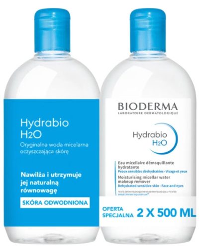 Bioderma Hydrabio H2O Micelarna Voda za Čišćenje Lica, Duo Pakiranje 2x 500 ml