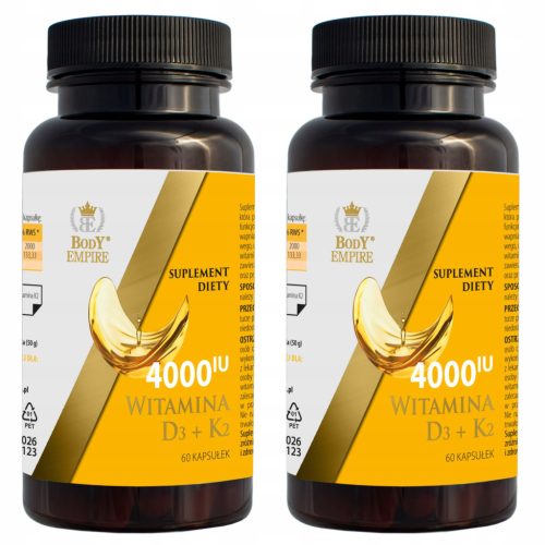 Vitamin D3+K2 (MK-7) 4000 IU – Dvije Pakiranja s Uljem Crnog Kima, 120 Kapsula