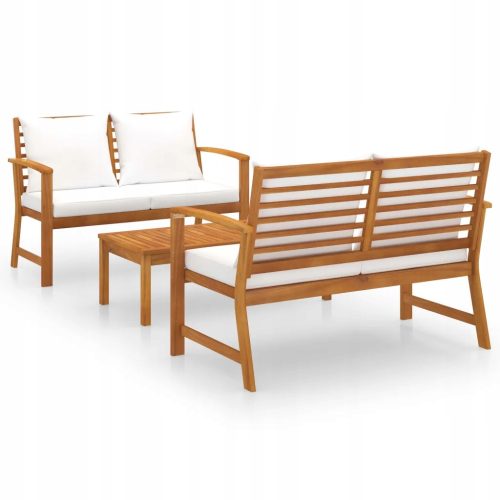 Set Vrtne Garniture od Akacije sa Stolom i Klupama - 3 Dijela