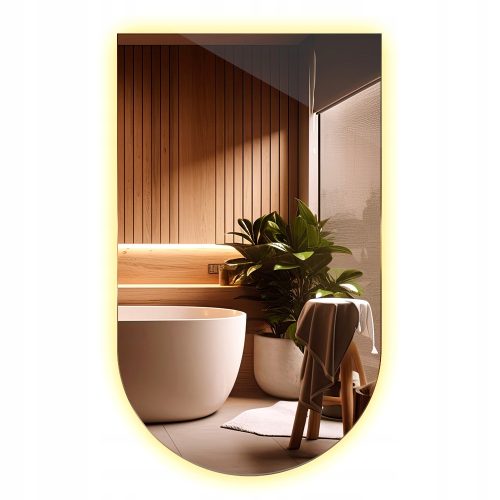  LED ovalno ogledalo Premium 50x90 cm s dizajnerom efekta kosih rubova