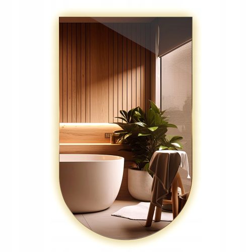  LED kupaonsko ogledalo ovalno 45x80 cm s neutralnim pozadinskim osvjetljenjem zakošeno