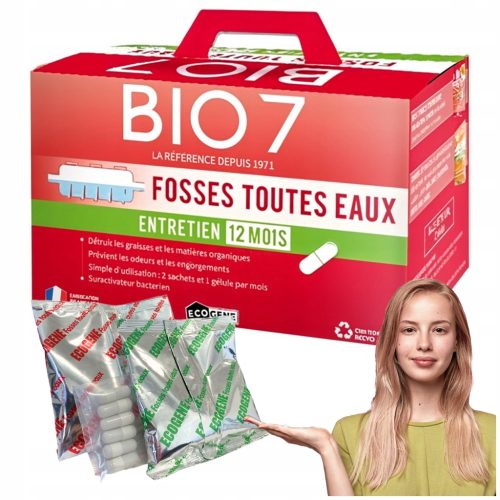BAKTERIJE ZA SEPTIČKE JAME I PROČIŠĆIVAČE BIO7 ENTRETIEN 2KG 12 MJESECI - Francuska formula za čišćenje otpadnih voda