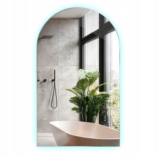  Luksuzno LED zidno ogledalo ovalno XXL 60x100 cm s izrezanim sporednim efektom