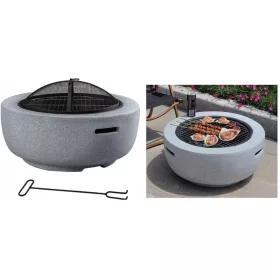    ELEGANTNA ZDJELA ZA VRTNI KAMIN od kamena 4 u 1 GRIL KAMIN PATIO GARDEN