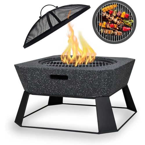  ELEGANTNI VRTNI KAMIN BETONSKA ZDJELA VRTNI KAMIN GRIL 4u1 KAMENA