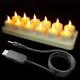 LED Tealight Svijeće na Ponovno Punjenje, 12 Komada s Punjačkom Stanicom i USB Kabelom