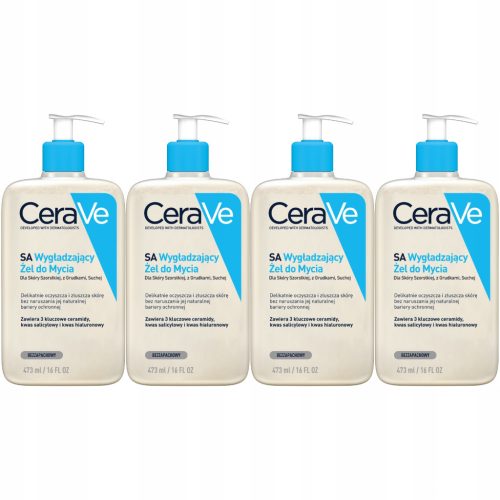 CeraVe SA Gel za pranje za suhu i hrapavu kožu s grudicama 4x473ml