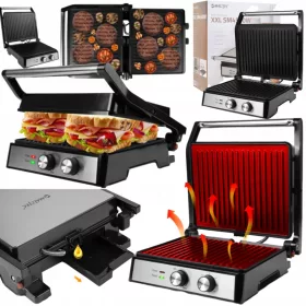    ELEKTRIČNI ROŠTILJ SKLOPIVI PANINI SENDVIČ TOSTER VELIKI 2500W