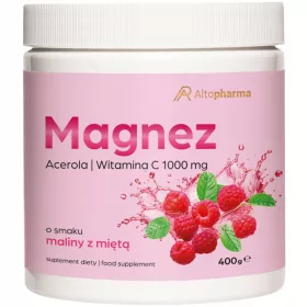   Magnez u prahu s okusom maline i mente 400g - Acerola i Vitamin C