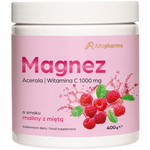 Magnez u prahu s okusom maline i mente 400g - Acerola i Vitamin C