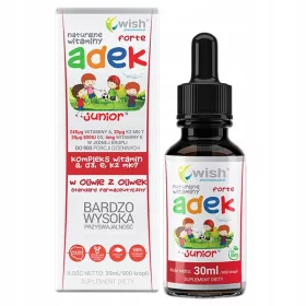   WISH ADEK Forte Junior - Prirodni Vitaminski Kompleks za Djecu i Mladež u Kapima, 30 ml