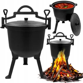    LOVAC OD LIJEVANOG ŽELJEZA 8L LONAC ZA LOGORSKU VATRU MAĐARSKA GRILL
