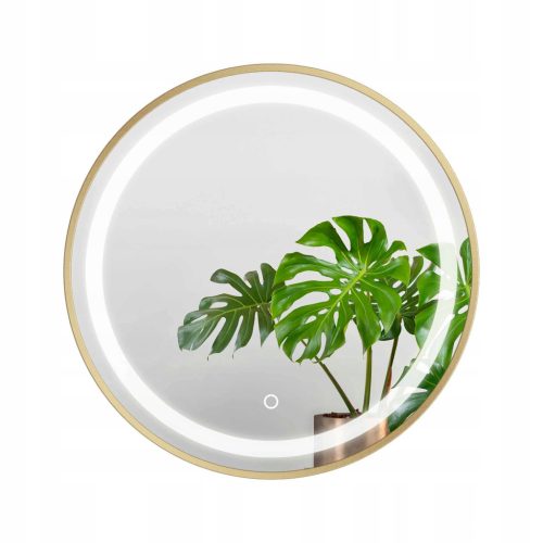  Okruglo ogledalo 90 cm LED RING u zlatnom okviru Prekidač na dodir GLAMOUR