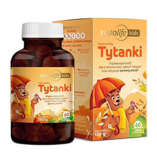 Revolife Kids Tytanki - Multivitaminski Želeći Bez Šećera, Okus Citrusa i Jagode