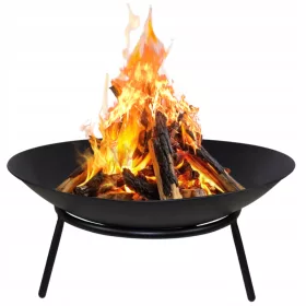    VRTNI KAMIN 60CM METALNI CRNI ZA LOGORSKU VATRU ROŠTILJ KOTAO ČELIK
