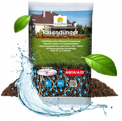 GREENPLAN Save Water Gnojivo za travnjake dugotrajnog djelovanja 8 kg