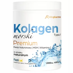   Kolagen Morski Premium z MSM, Witaminą C i Kwasem Hialuronowym - 400g