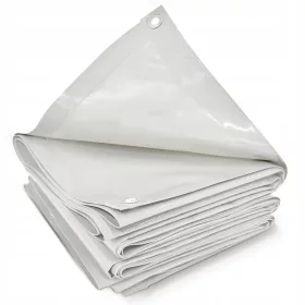   Industrijska zaštitna cerada 3x5 m 650g/m2 s aluminijumskim očicama - bijela