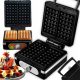  Pekač za vafle ELECTO WAFFLE MAKER BLACK 2 FLUFFY WAFFLES SOLID 2000 W crni
