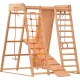Dječje Drveno Igralište Mreža za Penjanje i Zid za Penjanje 7u1