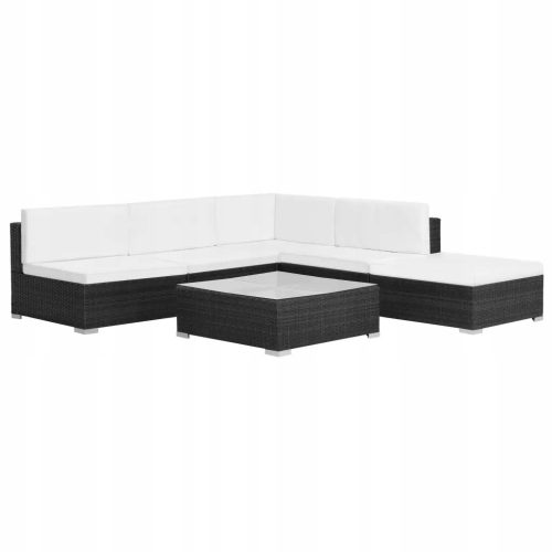 6-dijelni vrtni set s jastucima, PE rattan, smeđi