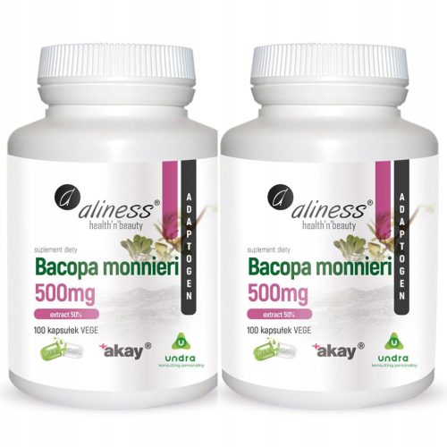 Bacopa monnieri ekstrakt 50%, 500 mg - 100 VEGE kapsula