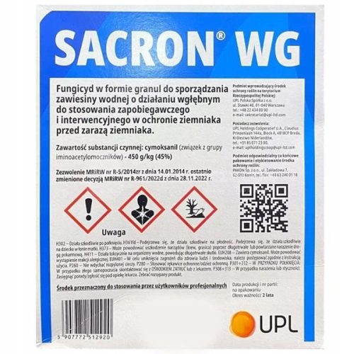 Sacron WG 5kg - visokoučinkoviti fungicid za zaštitu krumpira