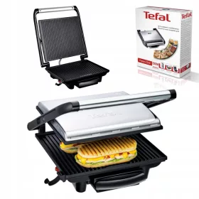    Tefal Contact, Panini, sklopivi električni roštilj Višenamjenski električni roštilj 2000 W srebrna/siva 2000 W