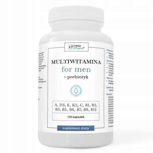 MULTIWITAMINA za muškarce Hela Pharm® - Snaga, Energija, Vitalnost, 120 kapsula