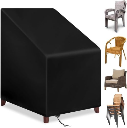 Vodootporni Pokrov za Vrtnu Stolicu - Crni, izdržljivi Oxford 210D materijal, 120x65x70 cm