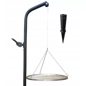    Vrtni roštilj na dizaličnu ruku s inox rešetkom 80 cm i ručkom